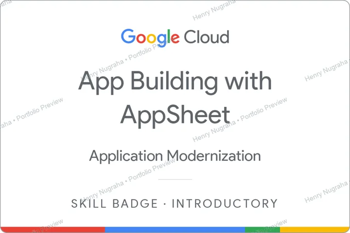 Google Cloud skill badge for App Building with AppSheet