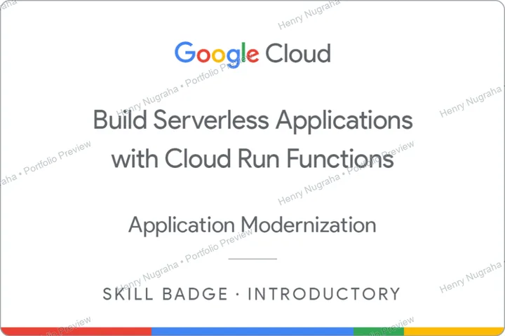 Google Cloud skill badge for building serverless applications with Cloud Run Functions