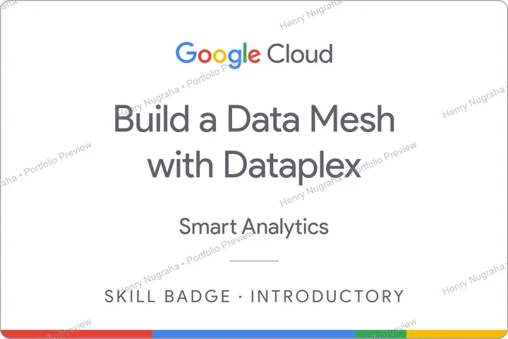 Google Cloud skill badge for building a data mesh with Dataplex