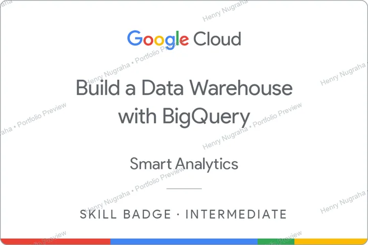 Google Cloud skill badge for building a data warehouse with BigQuery