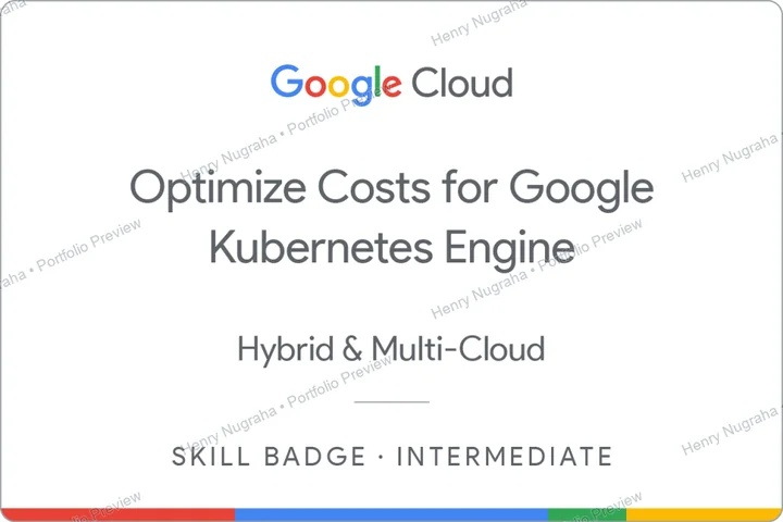 Google Cloud skill badge for optimizing costs for Google Kubernetes Engine