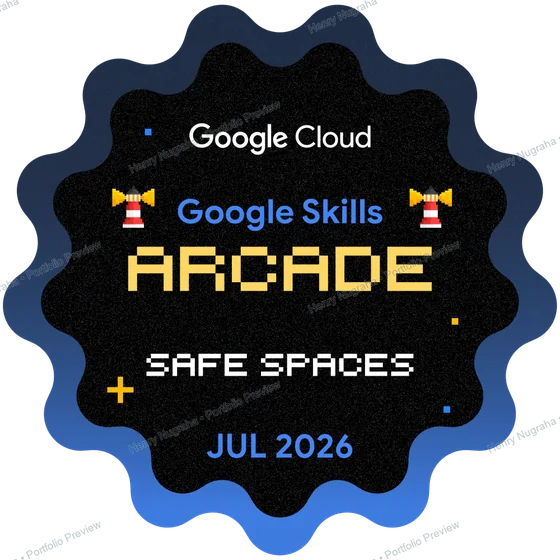 Google Skills Arcade Safe Space badge from July 2026