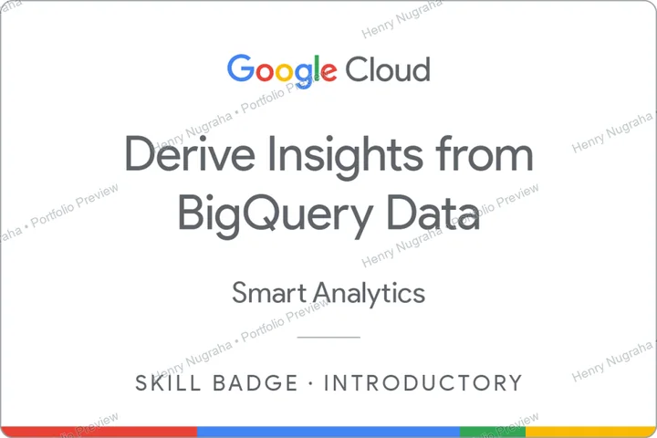 Google Cloud skill badge for Derive Insights from BigQuery Data