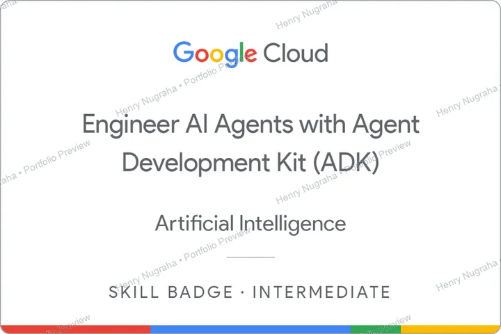 Google Cloud skill badge for engineering AI agents with Agent Development Kit