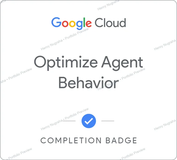 Google Cloud completion badge for optimizing agent behavior
